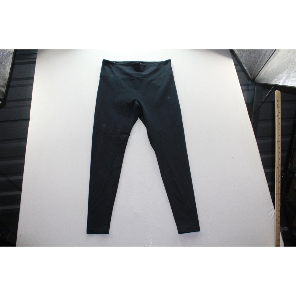 Max & Mia Black High Waisted Leggings Womens Size XL Solid USA Made